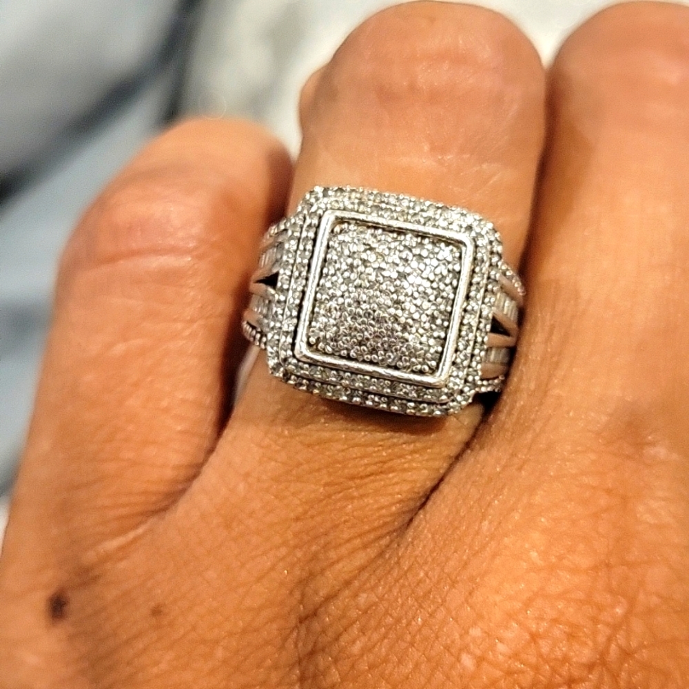 1 carat and sterling pave ring